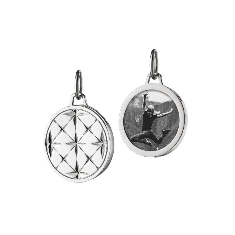 Jewelry Monica Rich Kosann | Monica Rich Kosann Sterling Silver Small Round Mosaic Half Locket