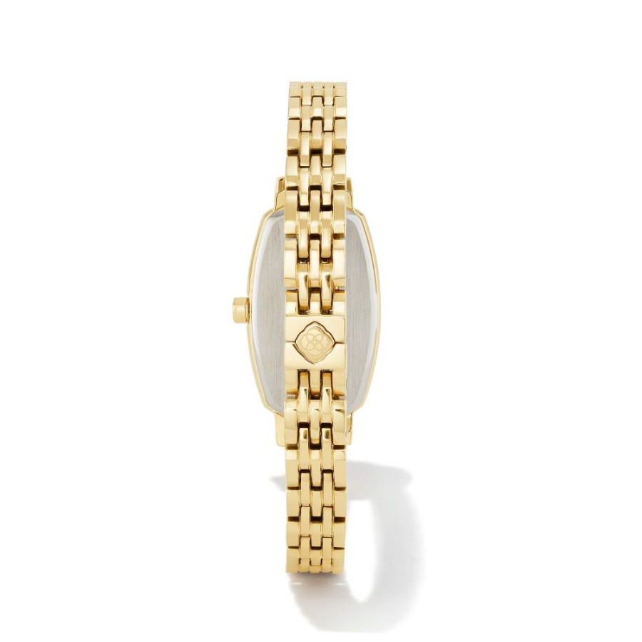 Timepieces Kendra Scott | Kendra Scott Elle Watch Gold Tone- Black Mother Of Pearl