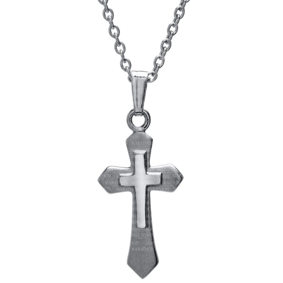 Jewelry Smyth Jewelers | Sterling Silver Children'S Cross Pendant Necklace