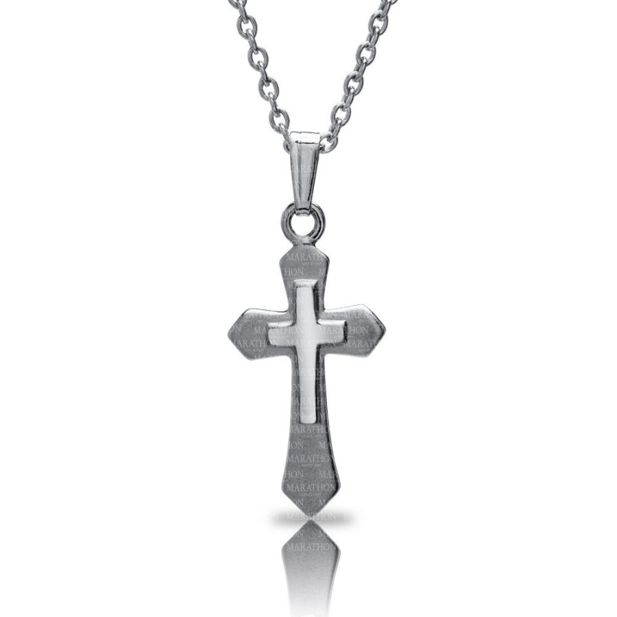 Jewelry Smyth Jewelers | Sterling Silver Children'S Cross Pendant Necklace