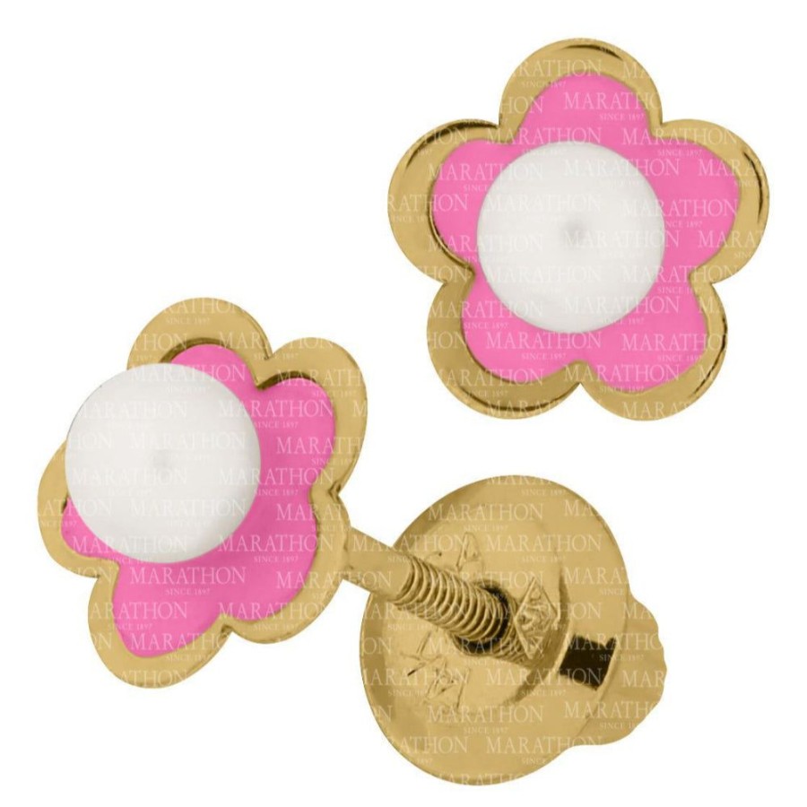 Jewelry Smyth Jewelers | Children'S 14K Pink Flower Stud Earrings