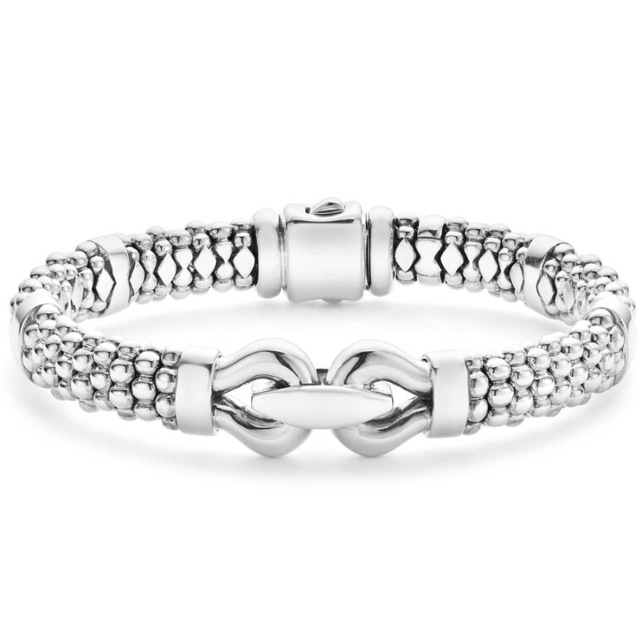 Jewelry Lagos | Lagos Derby Silver Caviar Buckle Bracelet, 9Mm