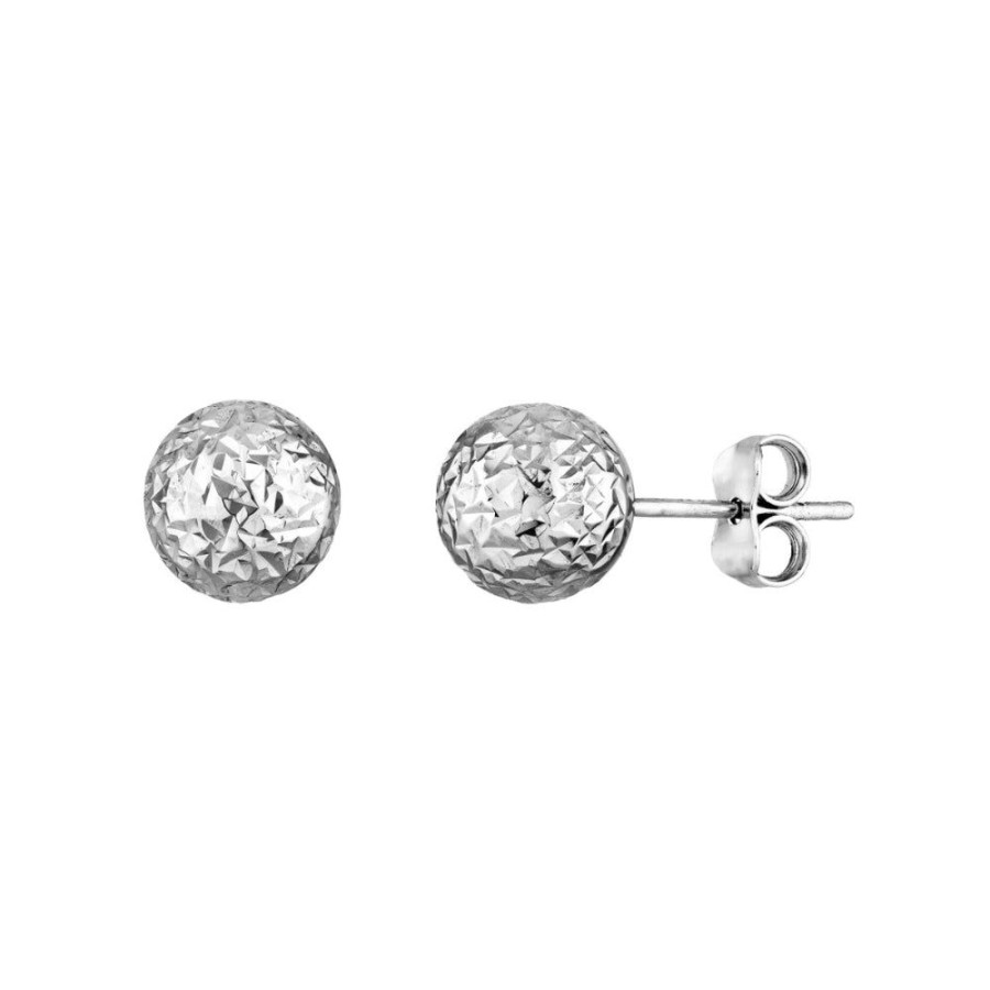 Jewelry Smyth Jewelers | Sterling Silver Diamond-Cut Bead Studs