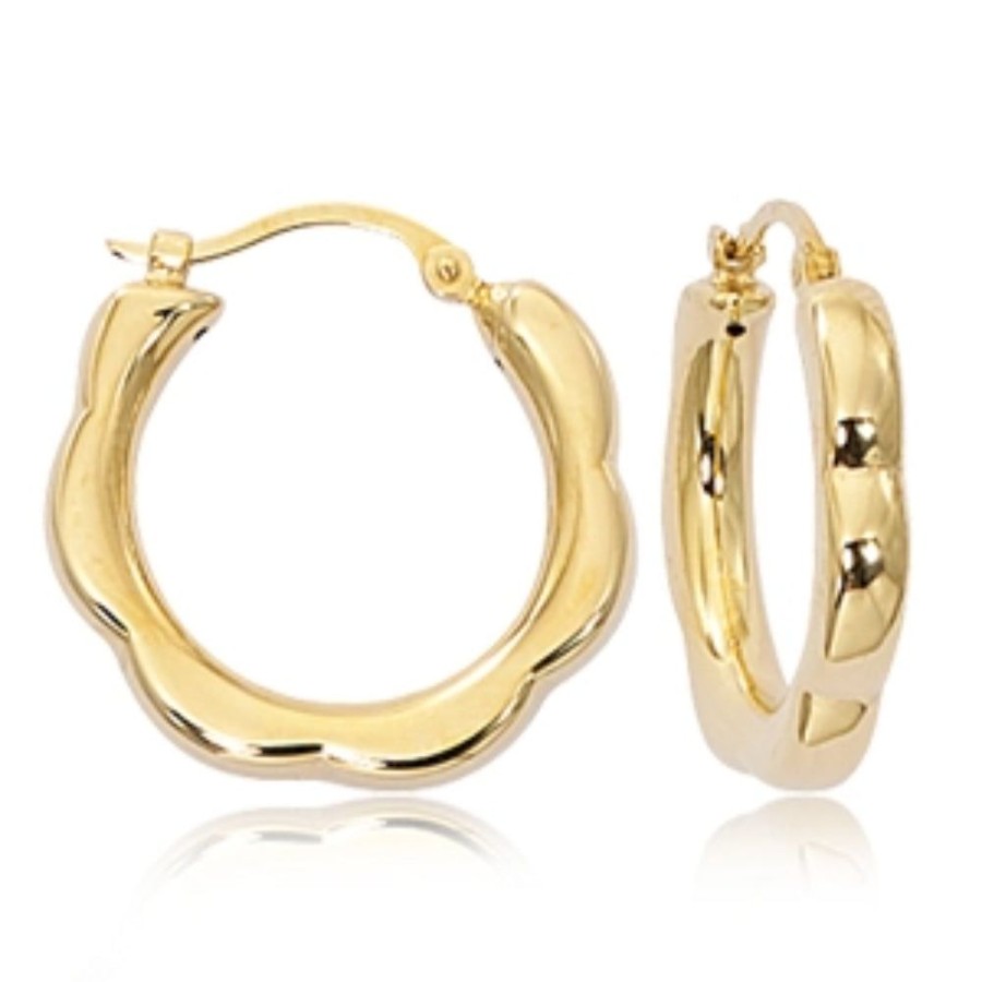 Jewelry Smyth Jewelers | 14K Scalloped Hoop Earrings