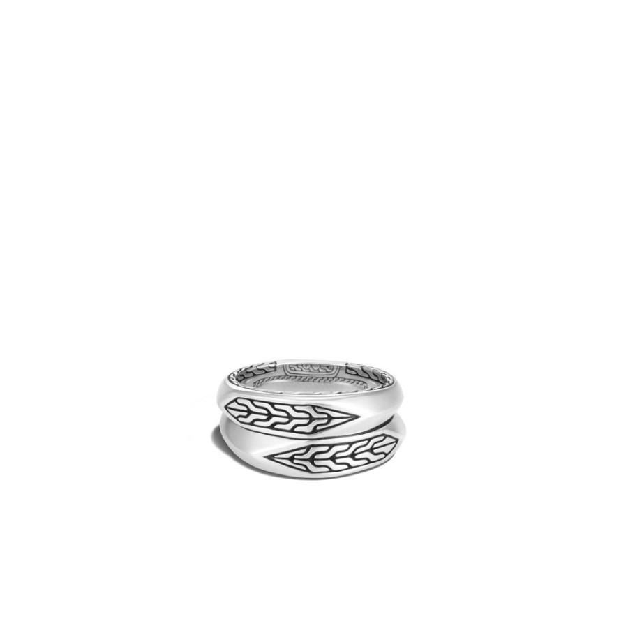 Jewelry John Hardy | John Hardy Gents Classic Chain Motif Stacked Signet Ring