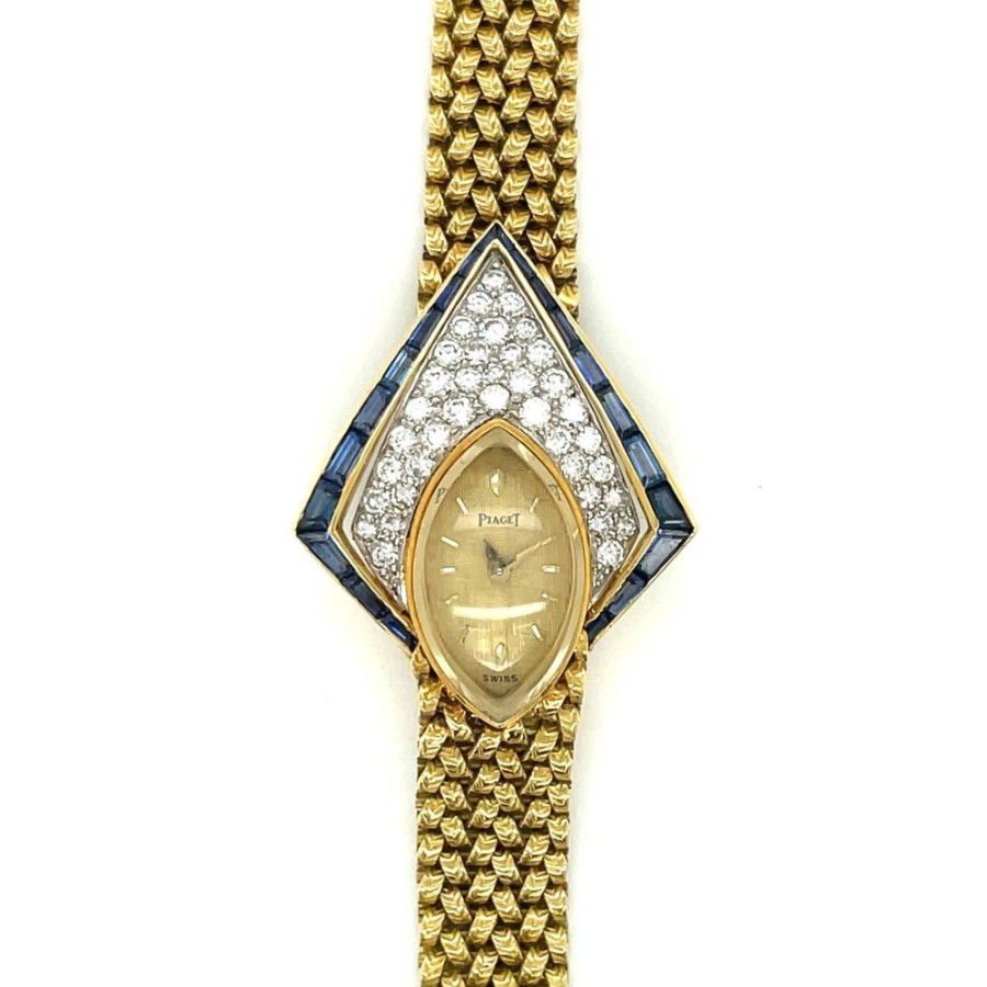 Timepieces Smyth Jewelers | Estate Ladies Piaget 18K Yellow Gold Diamond And Sapphire Watch "Arrow