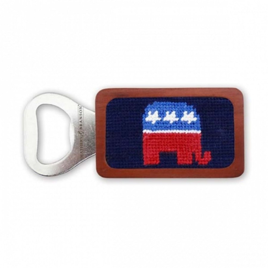 Gifts Smathers u0026 Branson | Smathers & Branson Republican (Dark Navy) Needlepoint Bottle Opener