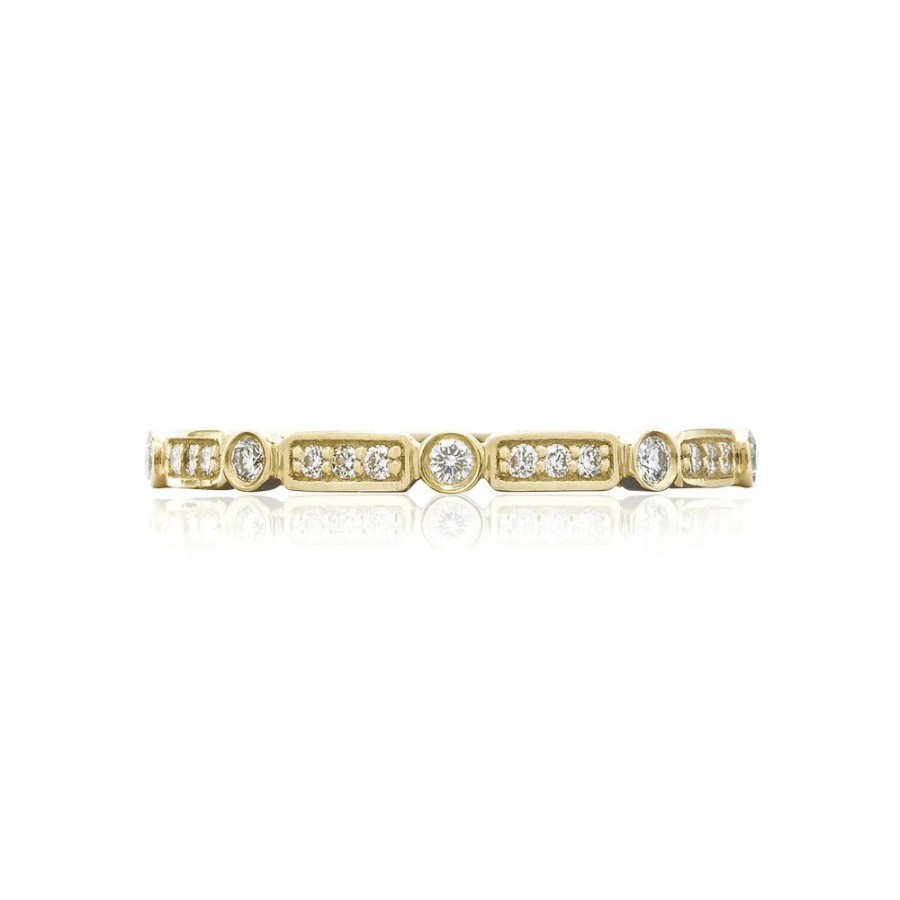 Jewelry Tacori | Tacori Sculpted Crescent 18K Gold Bezel Droplet And Basket Alternating