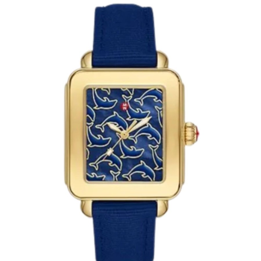 Timepieces Michele | Michele Deco Sport Gold-Tone Midnight #Tide Ocean Material® Watch - Do