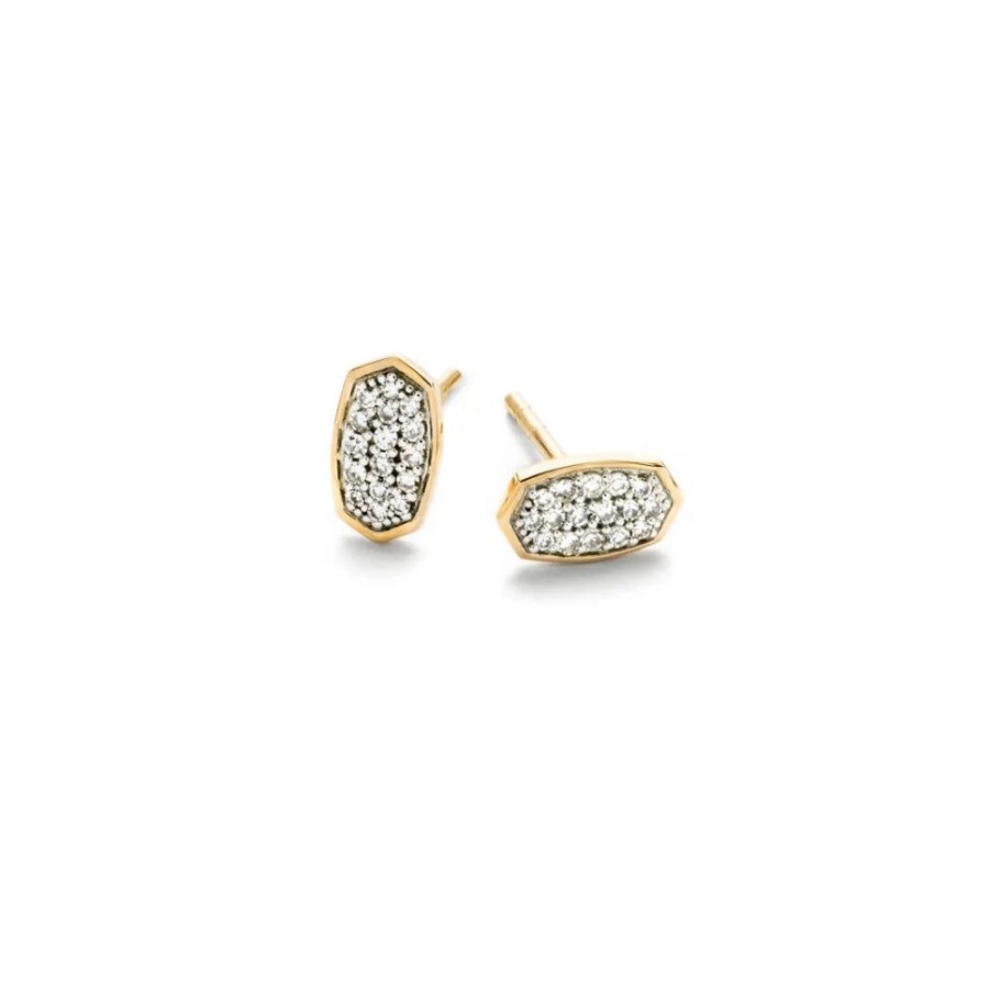 Jewelry Kendra Scott | Kendra Scott Marisa 14K Gold Stud Earrings In White Diamond