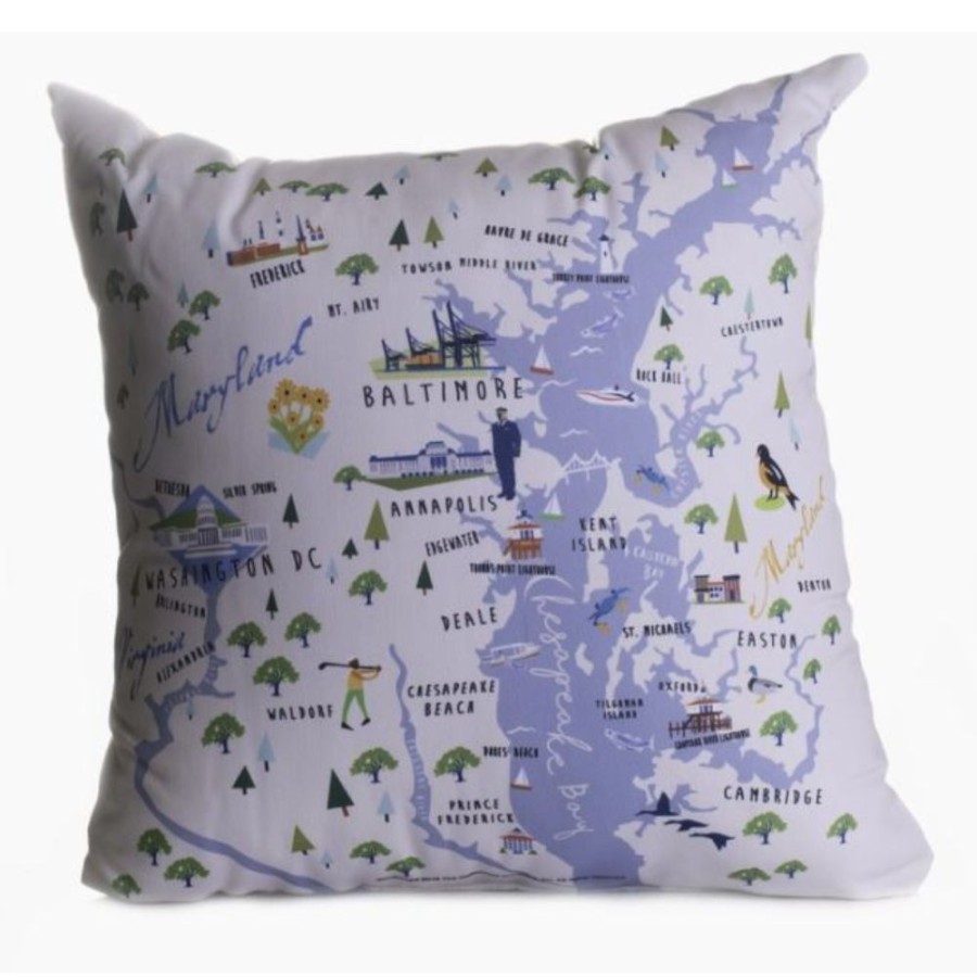 Gifts Galleyware | Galleyware Chesapeake Bay 18" Square Pillow