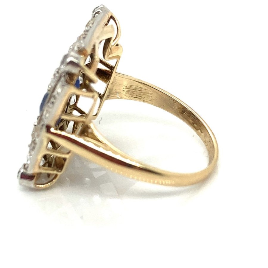 Jewelry Smyth Jewelers | Estate 14K Yellow Diamond Sapphire Ring