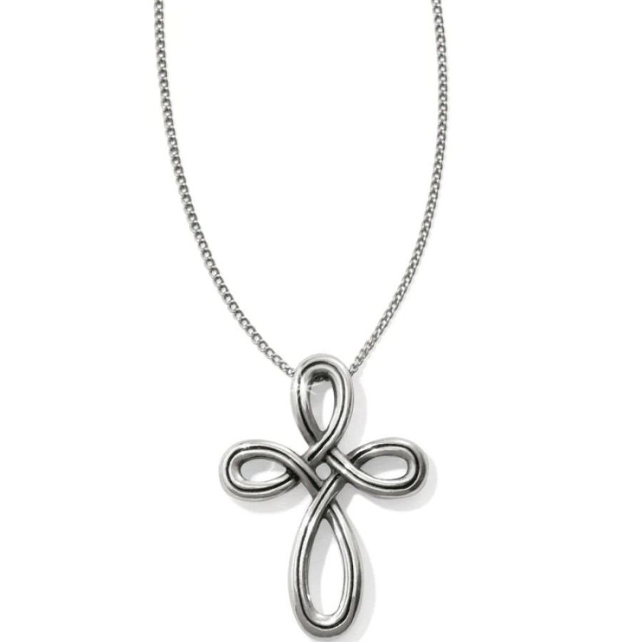 Jewelry Brighton | Brighton Interlok Petite Cross Necklace