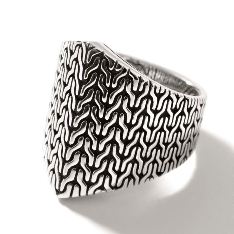 Jewelry John Hardy | John Hardy Carved Chain Saddle Ring