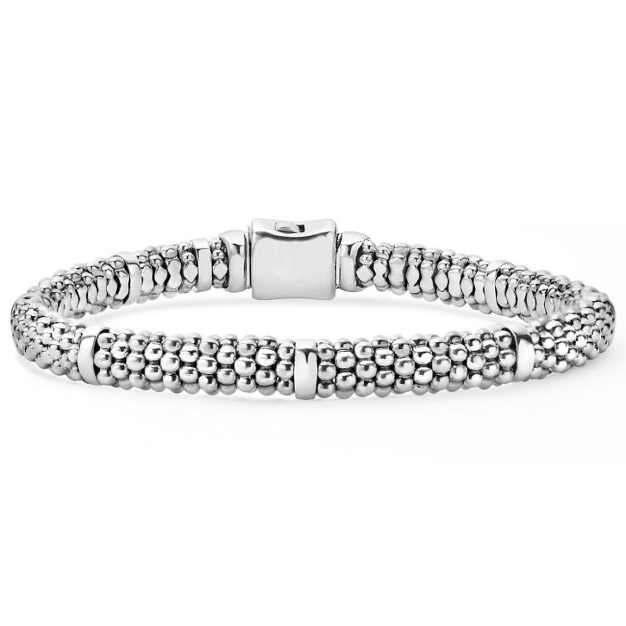 Jewelry Lagos | Lagos Signature Caviar Silver Station Bracelet