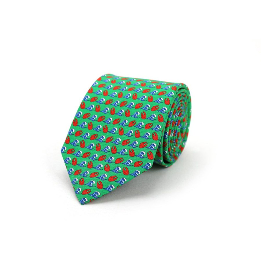 Gifts Lazyjack Press | Lazy Jack Press Green "Claws Up" Tie