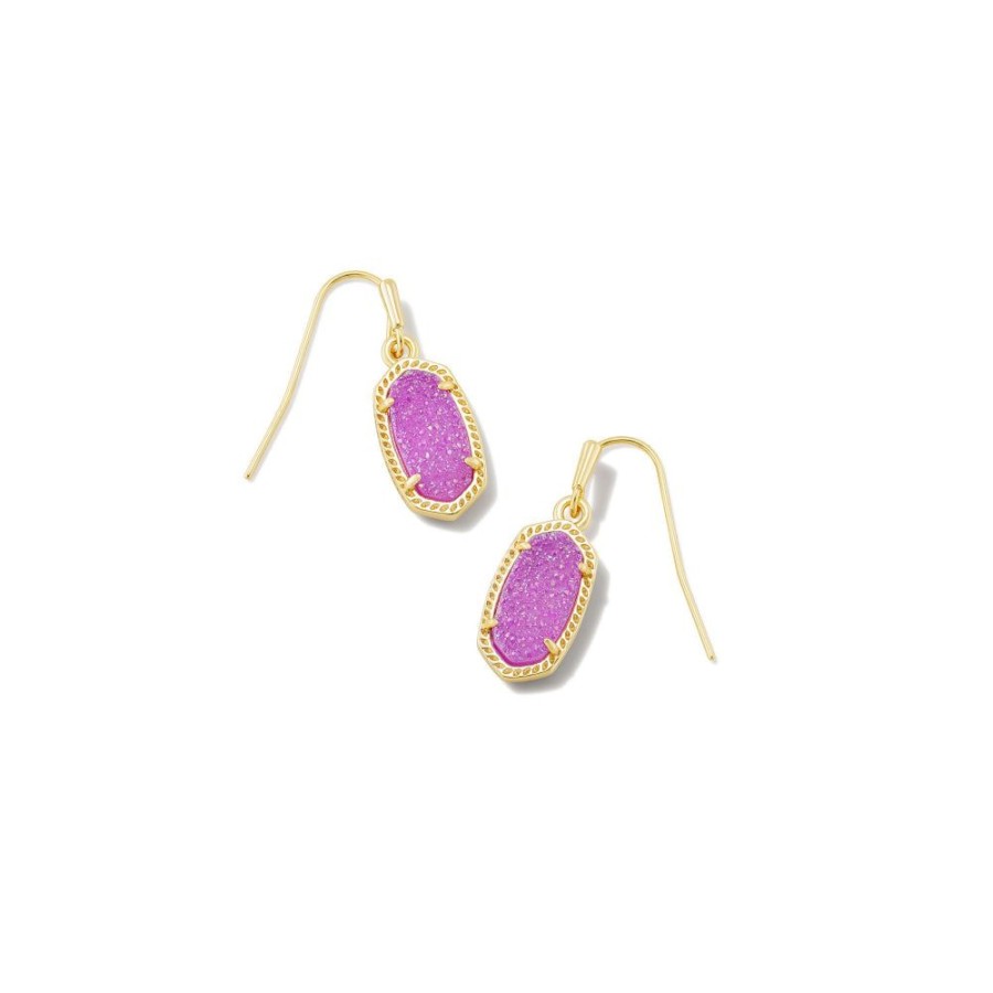 Jewelry Kendra Scott | Kendra Scott Lee Gold Drop Earrings In Mulberry Drusy