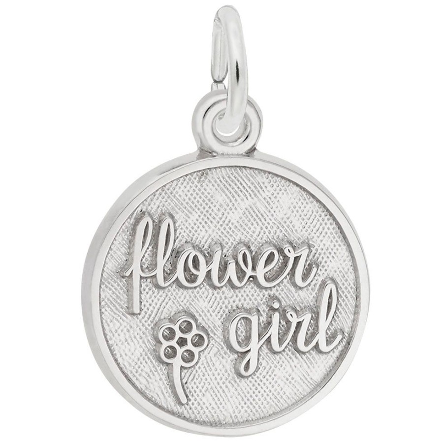 Jewelry Rembrandt | Sterling Silver Flower Girl Disc Charm