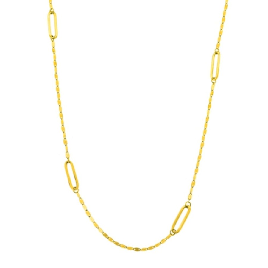 Jewelry Smyth Jewelers | 14K Gold Hammered Link Station Necklace