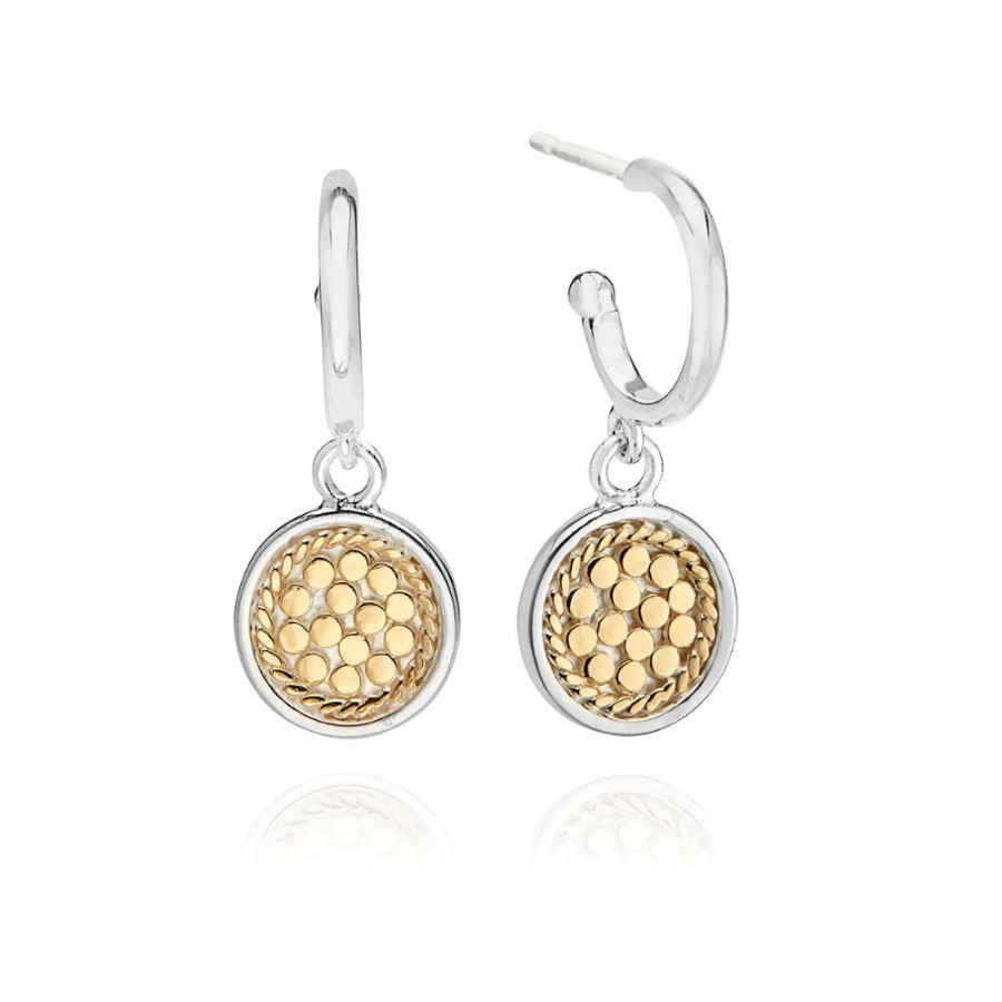 Jewelry Anna Beck | Anna Beck Classic Drop Disc Two-Tone Earrings