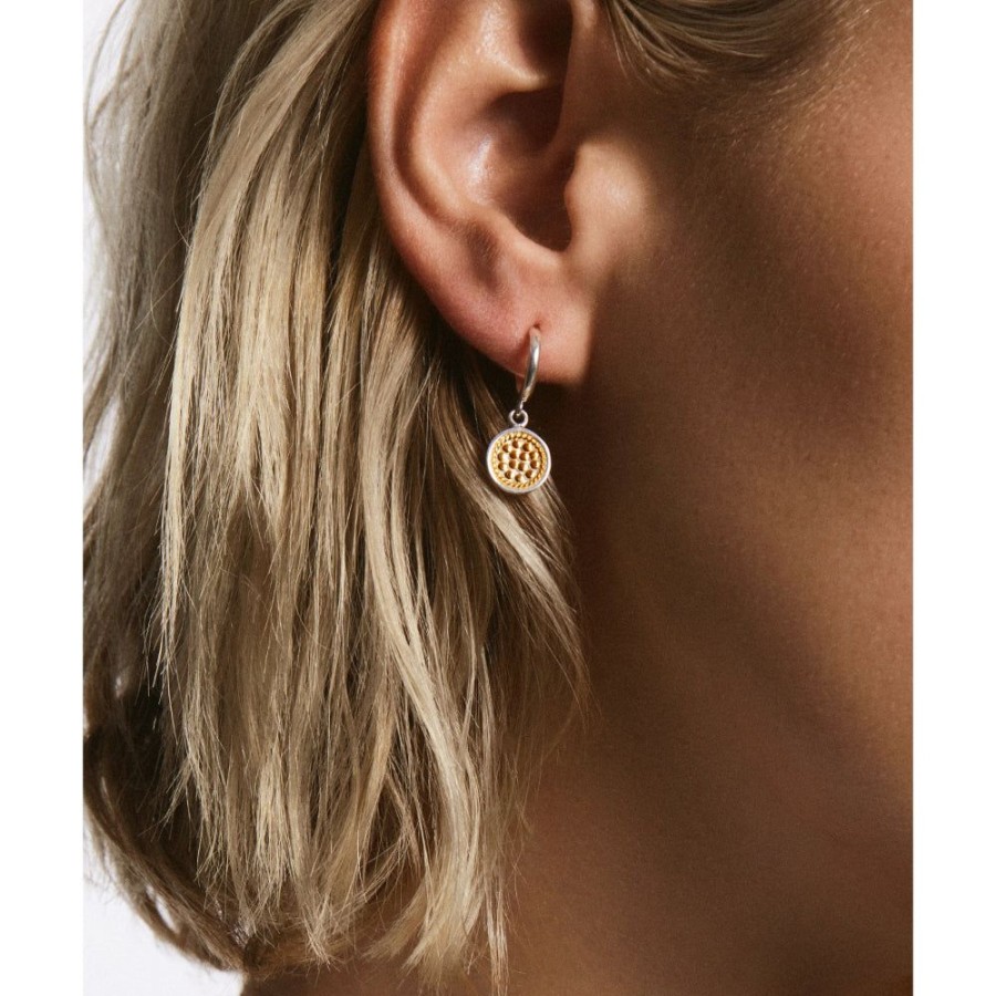 Jewelry Anna Beck | Anna Beck Classic Drop Disc Two-Tone Earrings