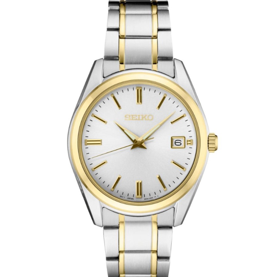 Gifts Seiko | Seiko Essentials 40Mm White Dial Two-Tone Stainless