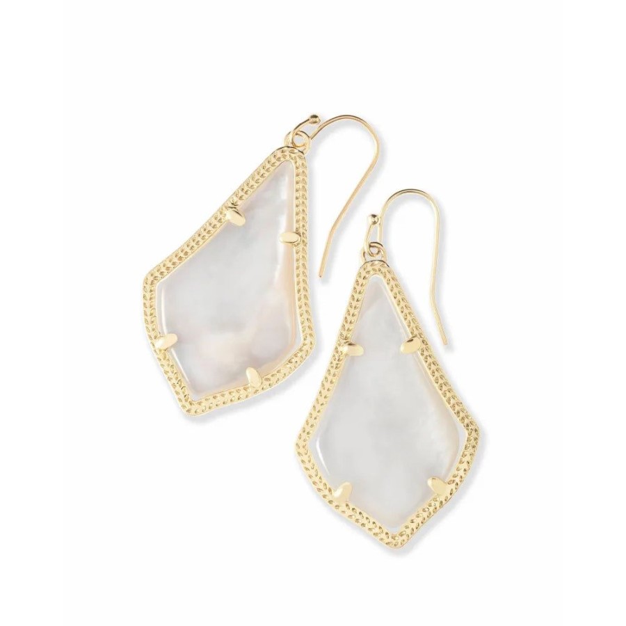 Jewelry Kendra Scott | Kendra Scott Alex Gold Drop Earrings In Ivory Mother Of Pearl