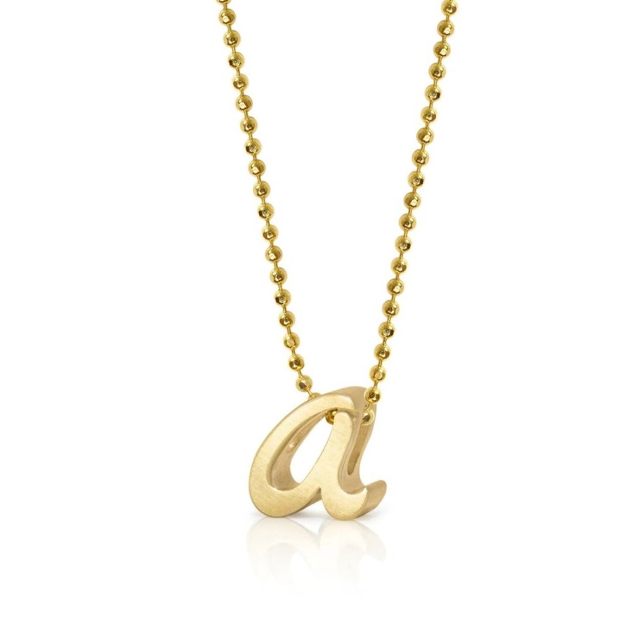 Jewelry Alex Woo | Alex Woo Little Autograph Pendant In Yellow Gold 14K