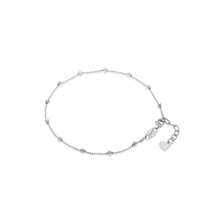 Jewelry Smyth Jewelers | Desmos "Shine" Diamond-Cut Bead Station Anklet