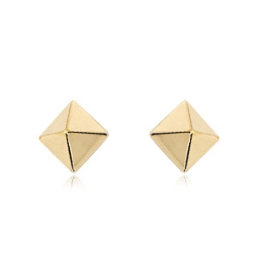 Jewelry Smyth Jewelers | 14K Pyramid Button Stud Earrings