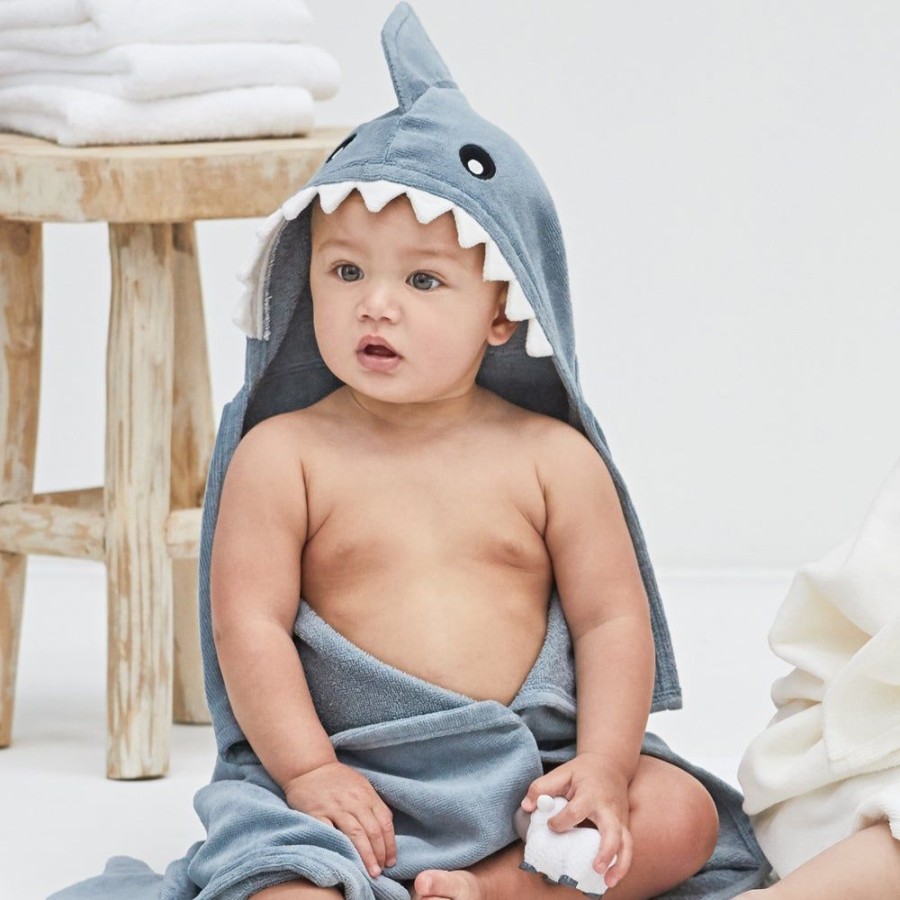 Gifts Elegant Baby | Elegant Baby Bath Wrap Slate Shark