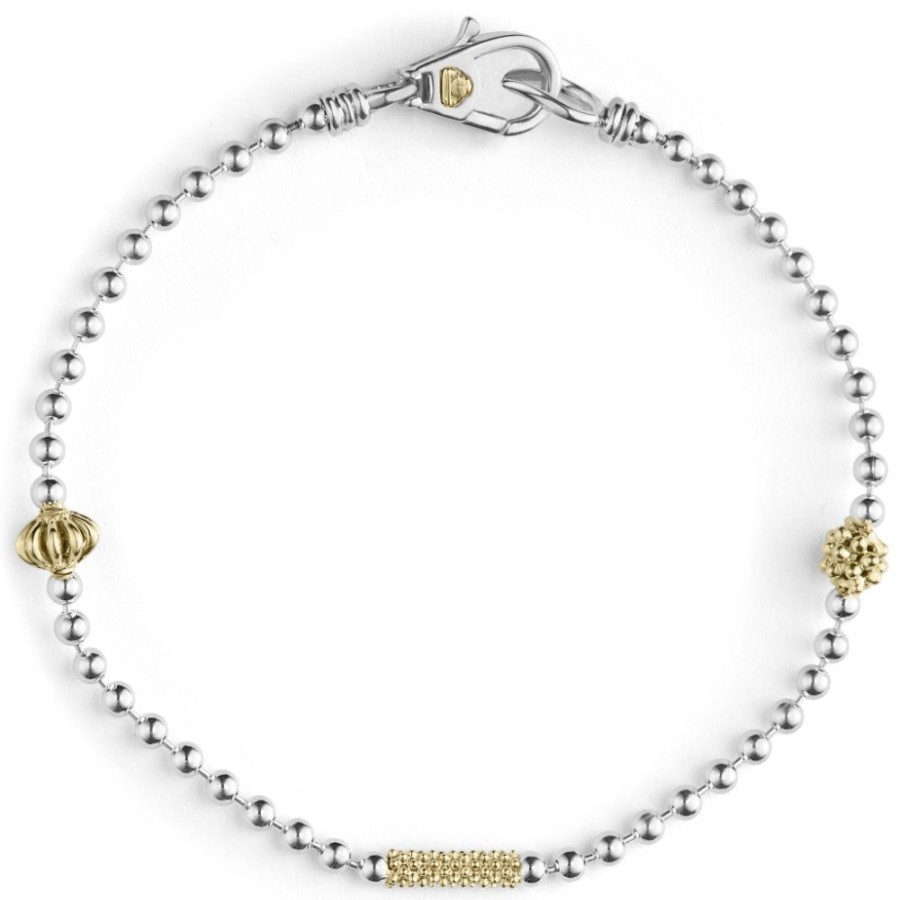 Jewelry Lagos | Lagos Two Tone Caviar Icon Beaded Bracelet