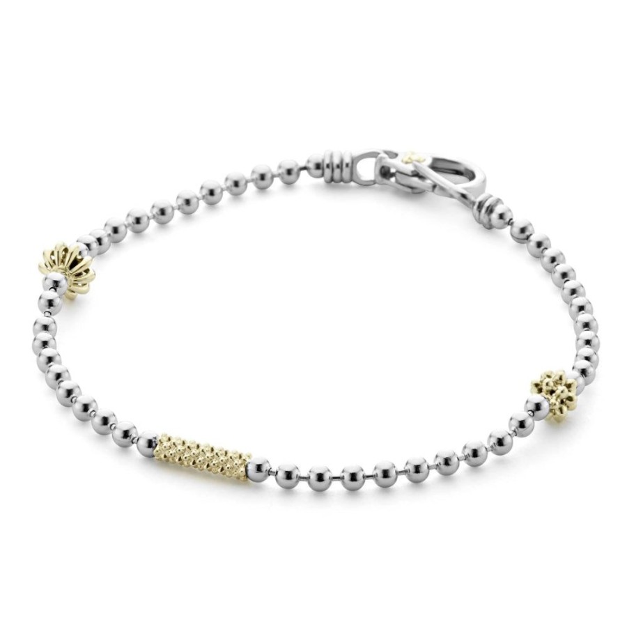 Jewelry Lagos | Lagos Two Tone Caviar Icon Beaded Bracelet