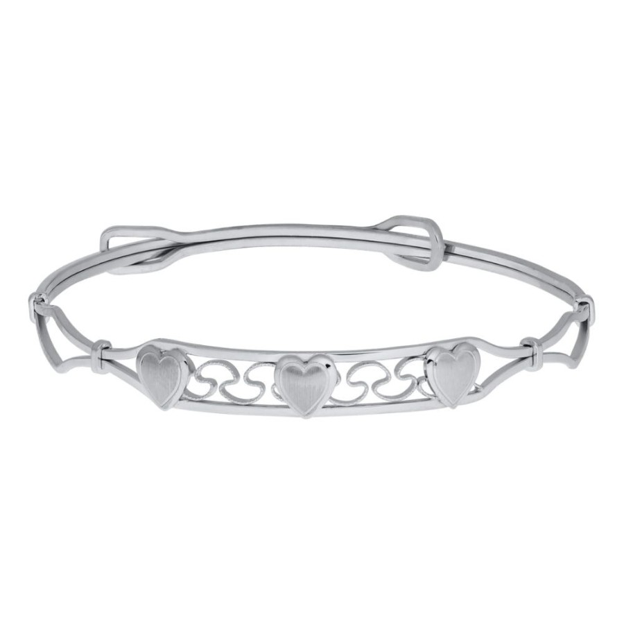 Jewelry Smyth Jewelers | Sterling Silver Children'S Bangle With Hearts