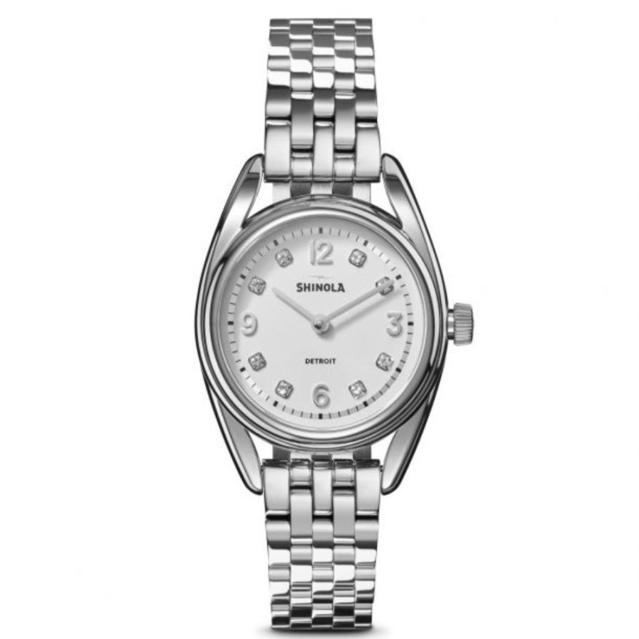 Timepieces Shinola | Shinola The Diamond Dial Derby 30Mm Silver/Steel