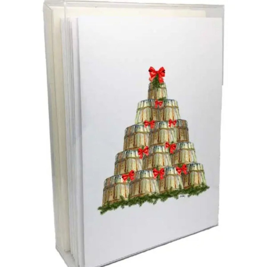 Gifts Smyth Jewelers | Crab Basket Christmas Tree Boxed Note Cards- Set Of 8