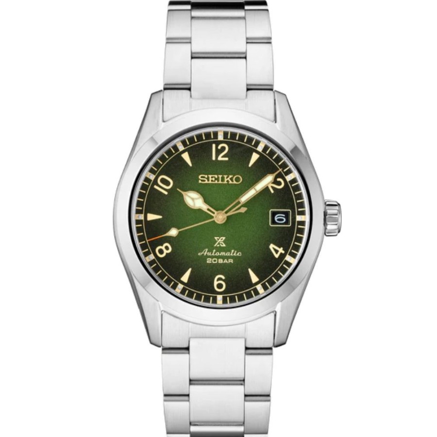 Timepieces Seiko | Seiko Prospex Alpinist 38Mm Green Dial Automatic Spb155