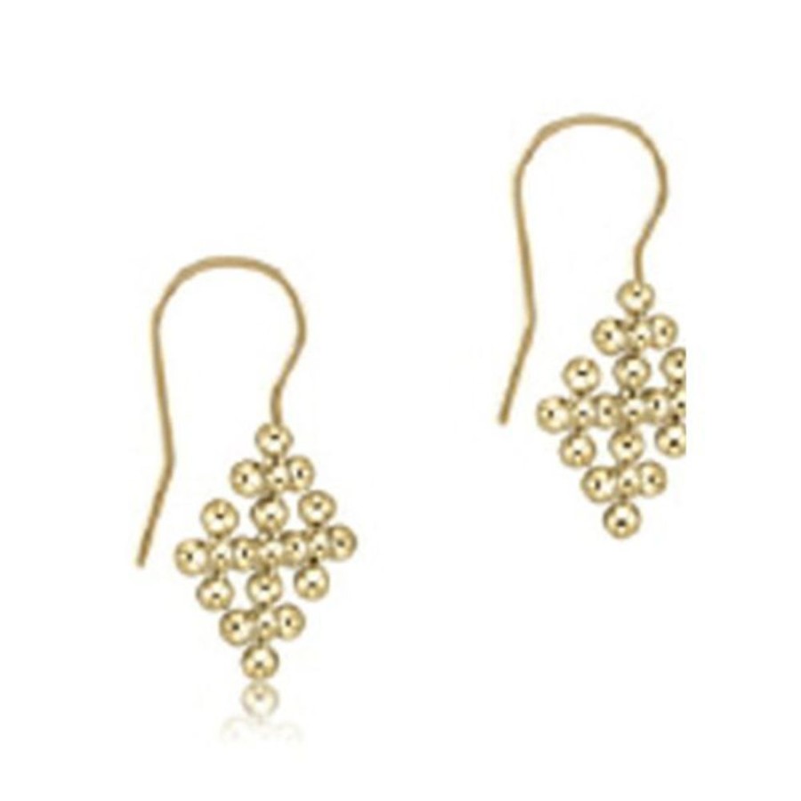 Jewelry enewton | Enewton Classic Beaded Signature Cross Encompass Gold Drop Earrings