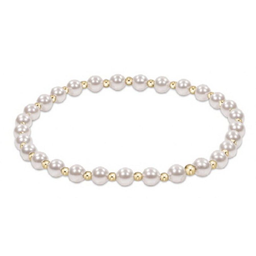 Jewelry enewton | Enewton Classic Grateful Pearl Pattern 4Mm Bead Bracelet