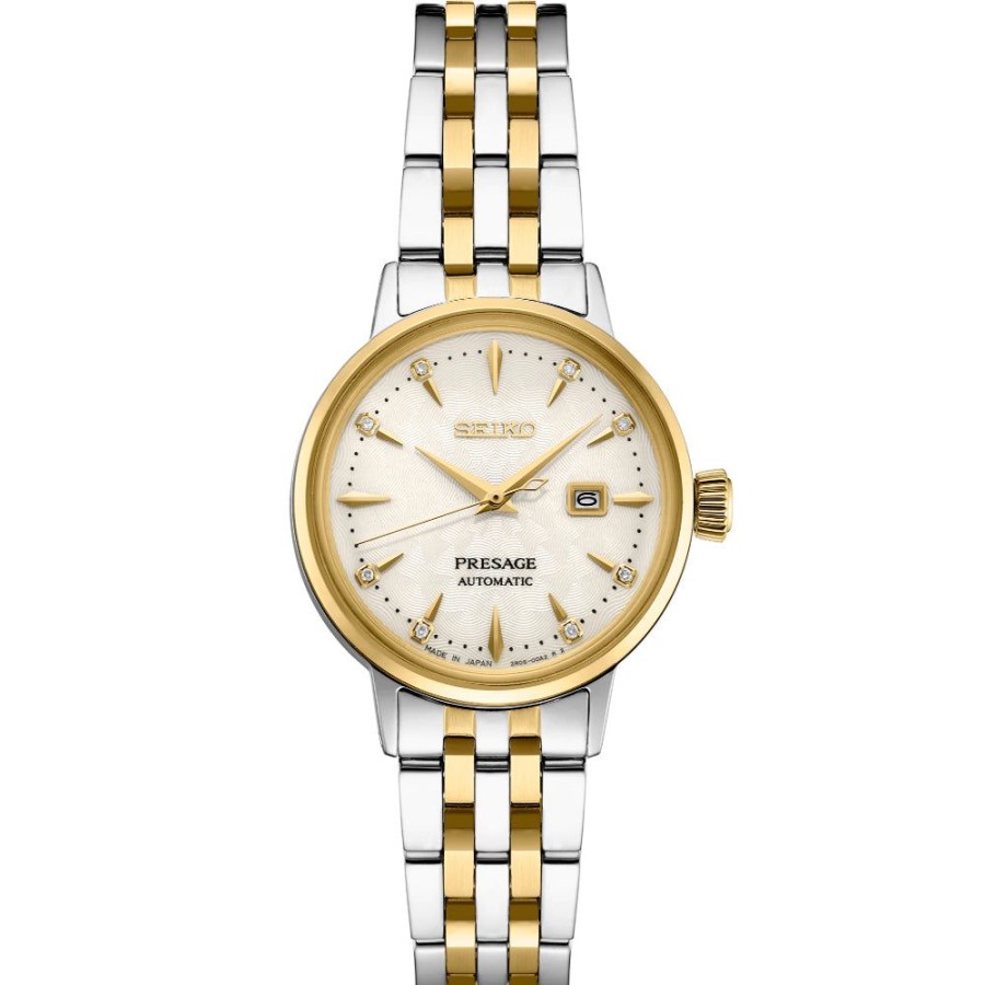 Timepieces Seiko | Seiko Women'S Presage 30Mm Cocktail Time, Light Champagne Dial With Di