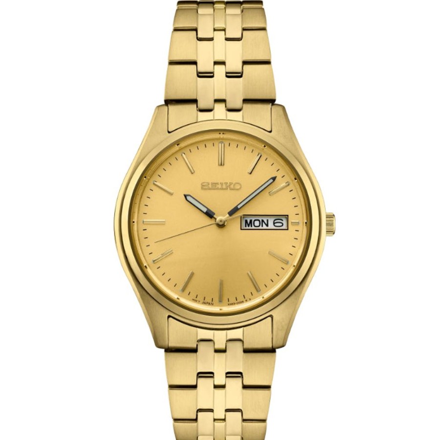 Gifts Seiko | Seiko Essentials Collection Champagne Dial Gold Tone Stainless Quartz