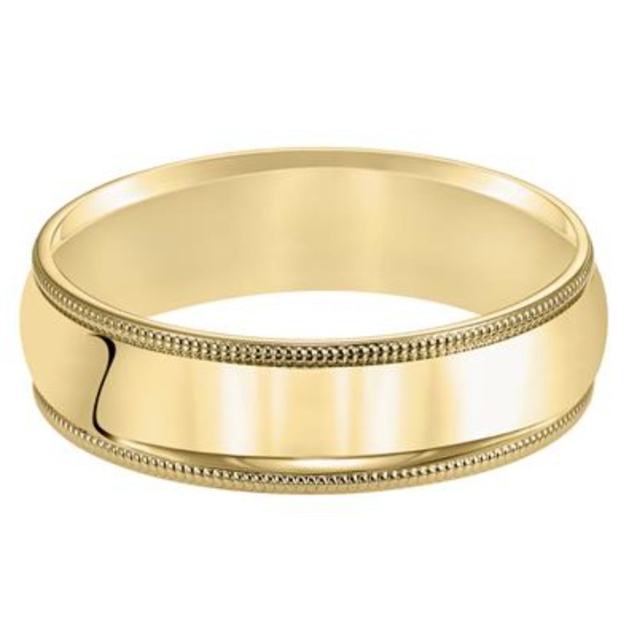 Jewelry Frederick Goldman | Men'S 14K Yellow Gold 5Mm Comfort Fit Wedding Band