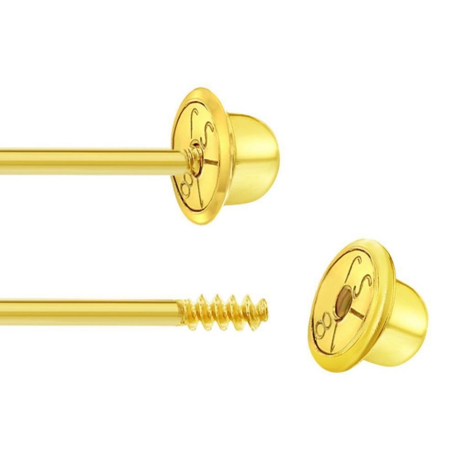 Jewelry Smyth Jewelers | Children'S 18K Yellow Gold Classic 5Mm Ball Stud Safety Screw Back Ear