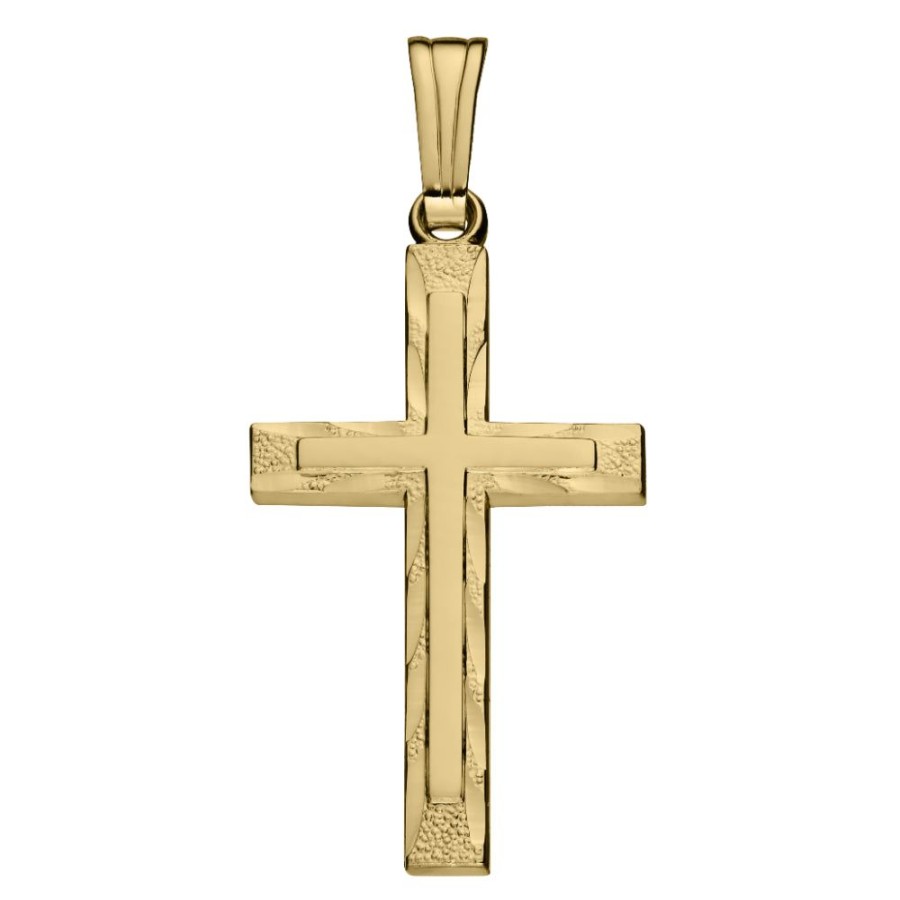 Jewelry Smyth Jewelers | 14K Diamond-Cut Cross Pendant Necklace 18"