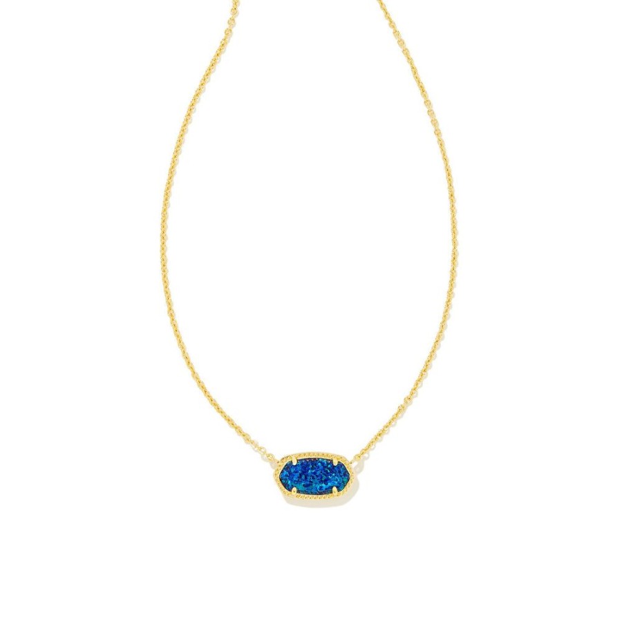 Jewelry Kendra Scott | Kendra Scott Elisa Pendant Necklace In Gold Cobalt Blue Kyocera Opal