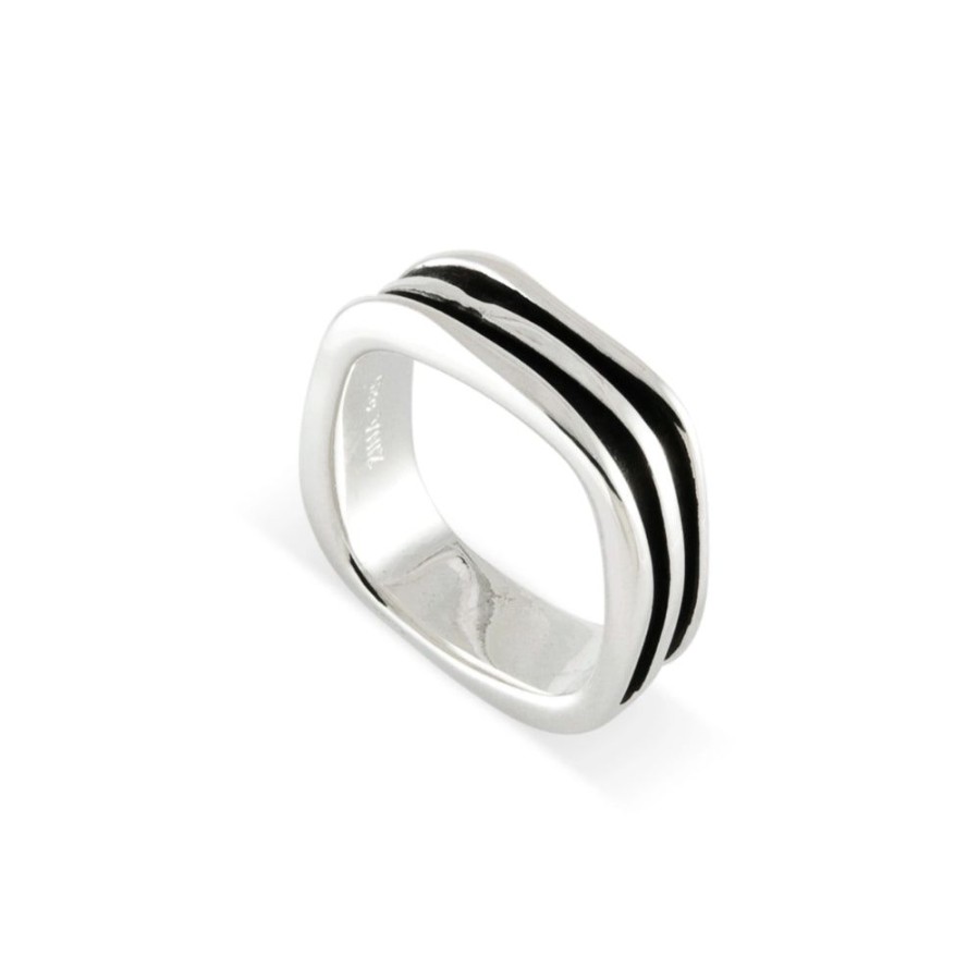 Jewelry Smyth Jewelers | Men'S Sterling Silver Square Waves Ring