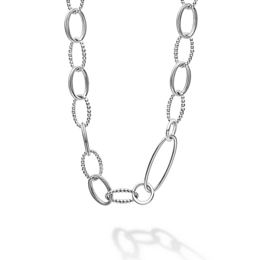 Jewelry Lagos | Lagos Signature Caviar Sterling Silver Link Necklace