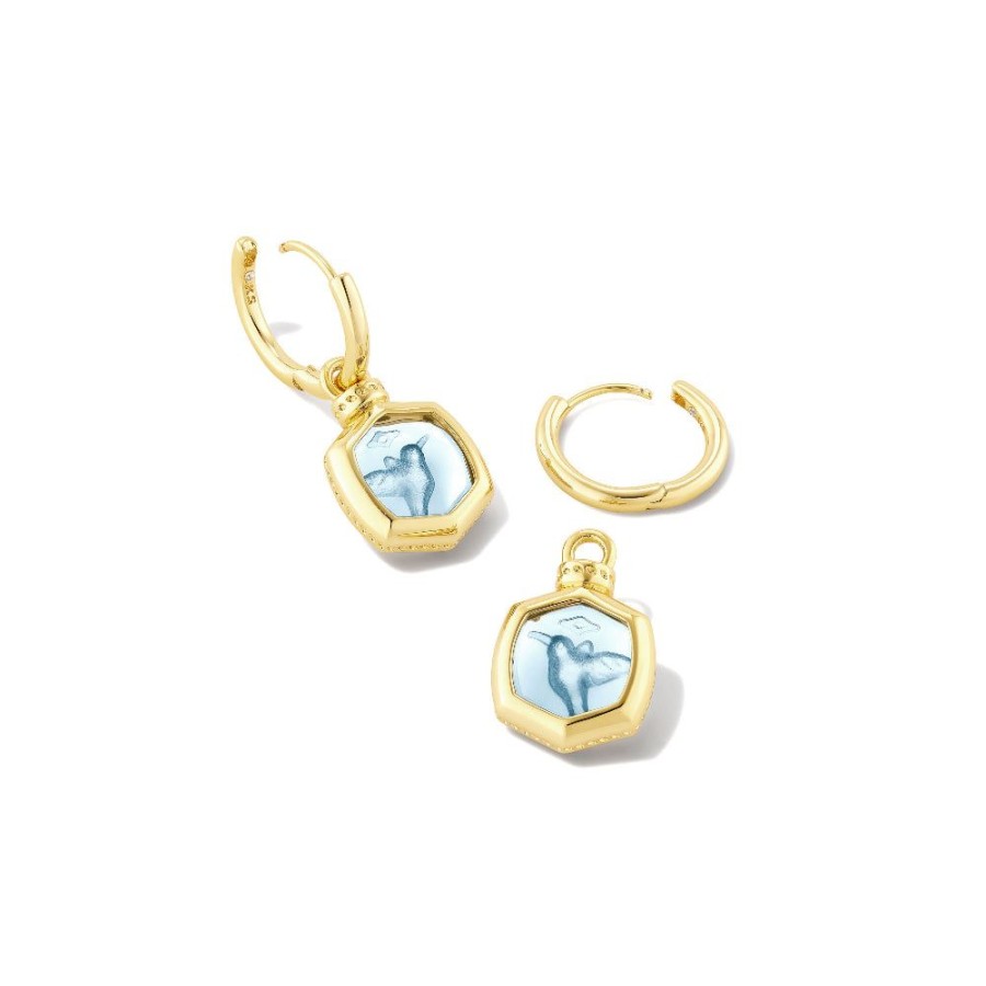 Jewelry Kendra Scott | Kendra Scott Davie Intaglio Gold Huggie Earrings