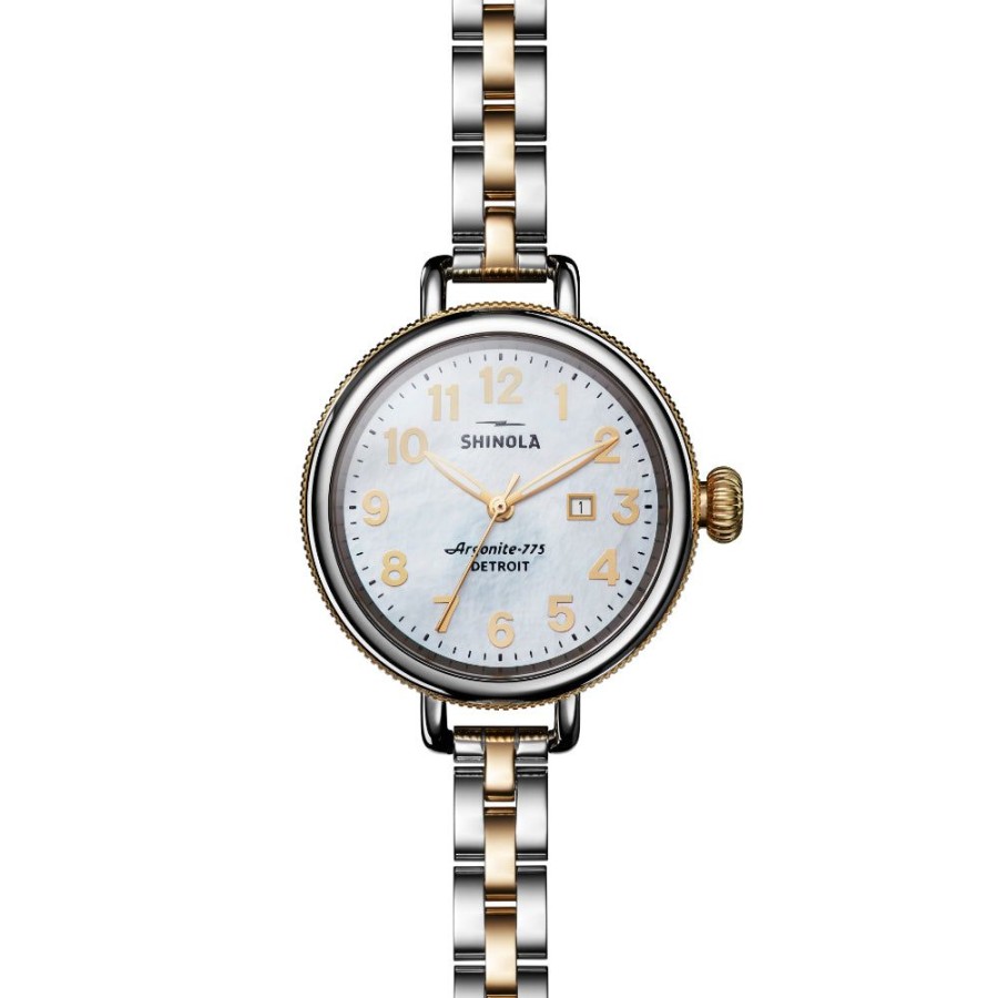 Timepieces Shinola | Shinola Ladies 34Mm Birdy-White Mother Of Pearl