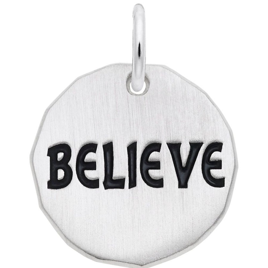 Jewelry Rembrandt | Sterling Silver Believe Tag Charm